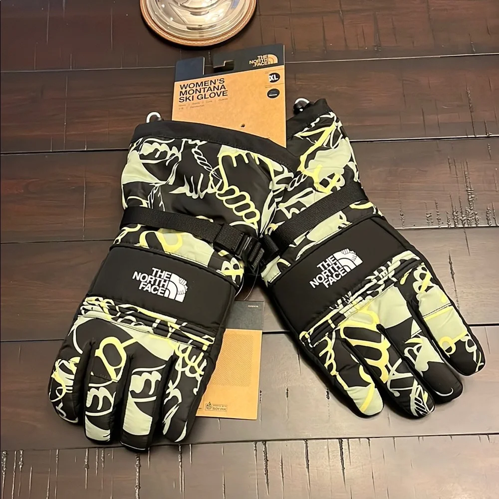 The North Face Montana Hands Print Ski Snowboard Gloves DryVent Etip Womens XL